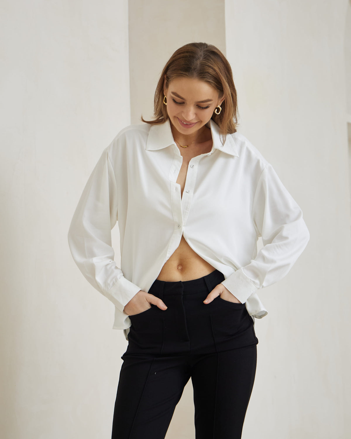 White Button-Down Shirt