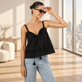 Black Cotton Cami