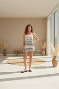 White and Brown Shorts