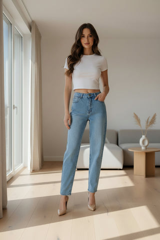 Light Denim Barrel Jean