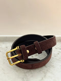 Halley Suede Buckle Belt - Brown