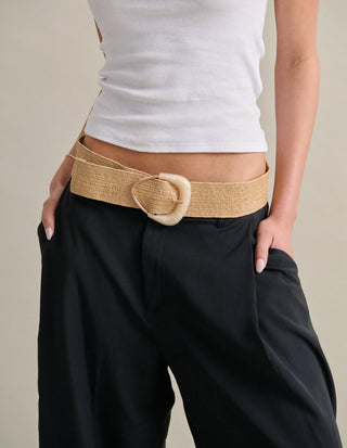 Lana Acrylic Buckle Straw Belt