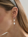 Aura Pearl SS Plate Earrings