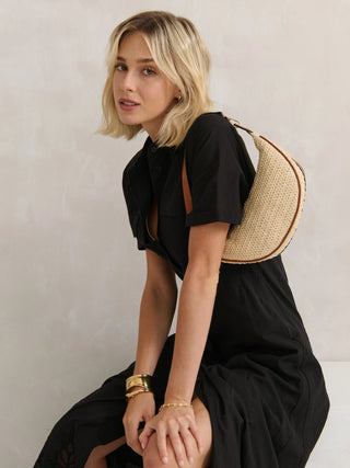 Lenora Banana Straw Bag