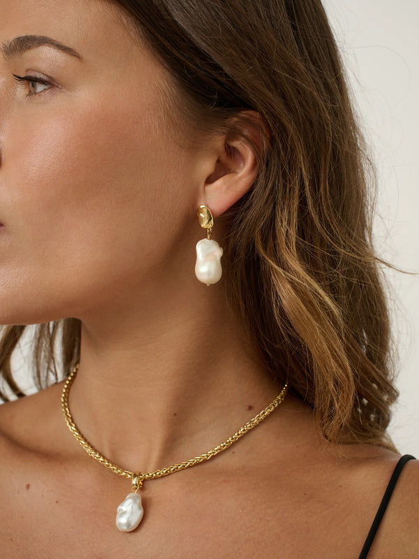 Natural Organic Pearl Earrings