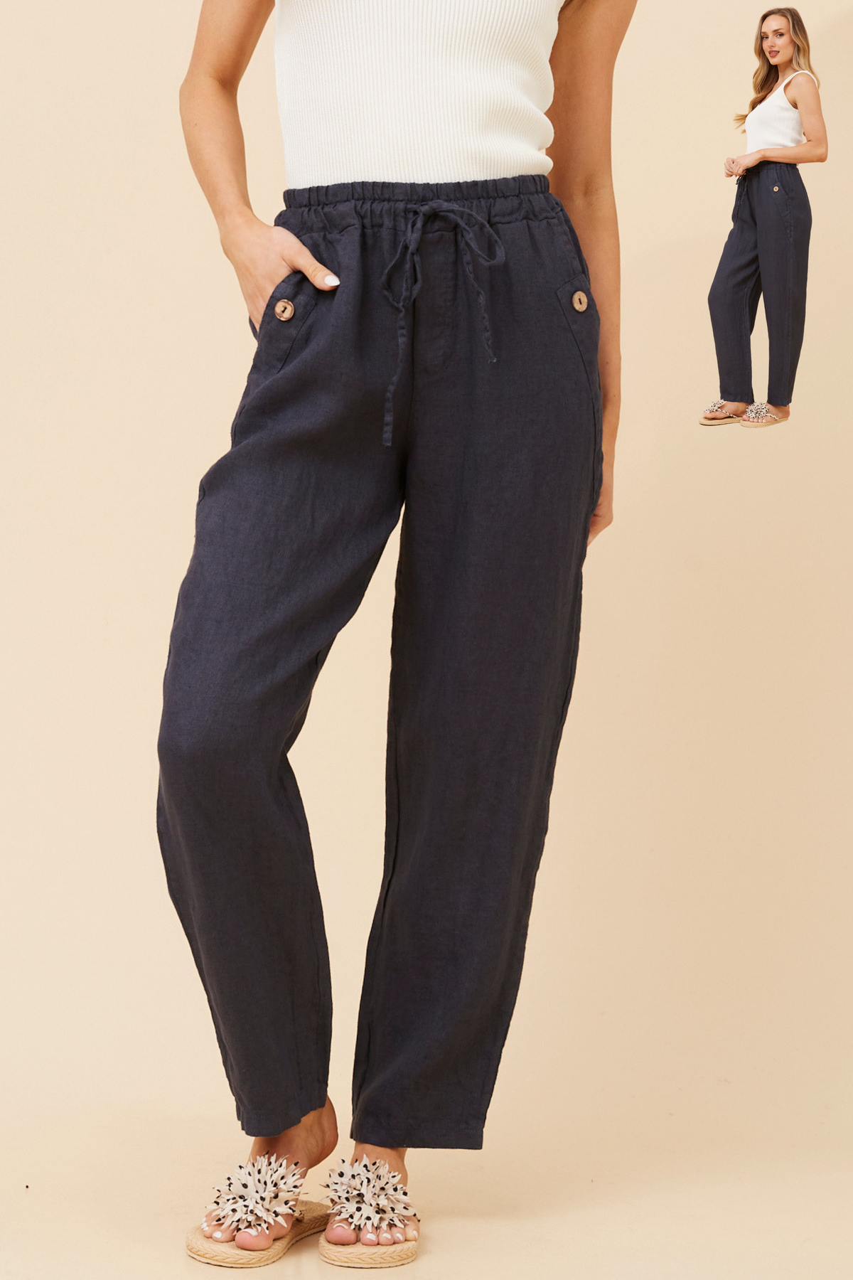 Linen Straight Leg Pant