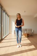 Navy Ribbed Singlet