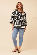 Black and White Tunic Top