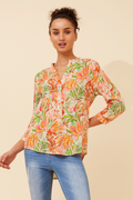 Orange Printed Shirt