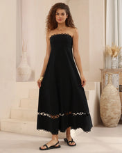 Load image into Gallery viewer, Strapless Black Cotton Dress