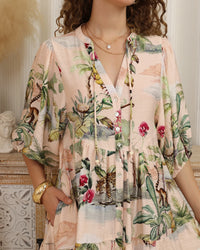Puff Sleeve Print Dress