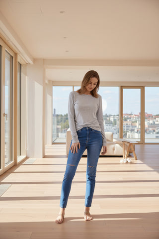 Grey Long Sleeve Top