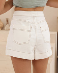 High waisted White Denim Short