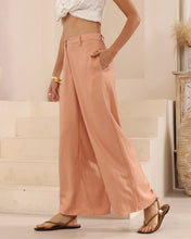 Load image into Gallery viewer, Wide-leg Salmon Linen/Silk pants