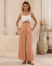 Load image into Gallery viewer, Wide-leg Salmon Linen/Silk pants