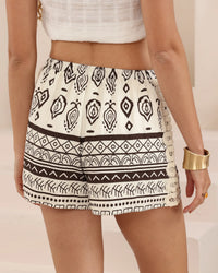 White and Brown Shorts