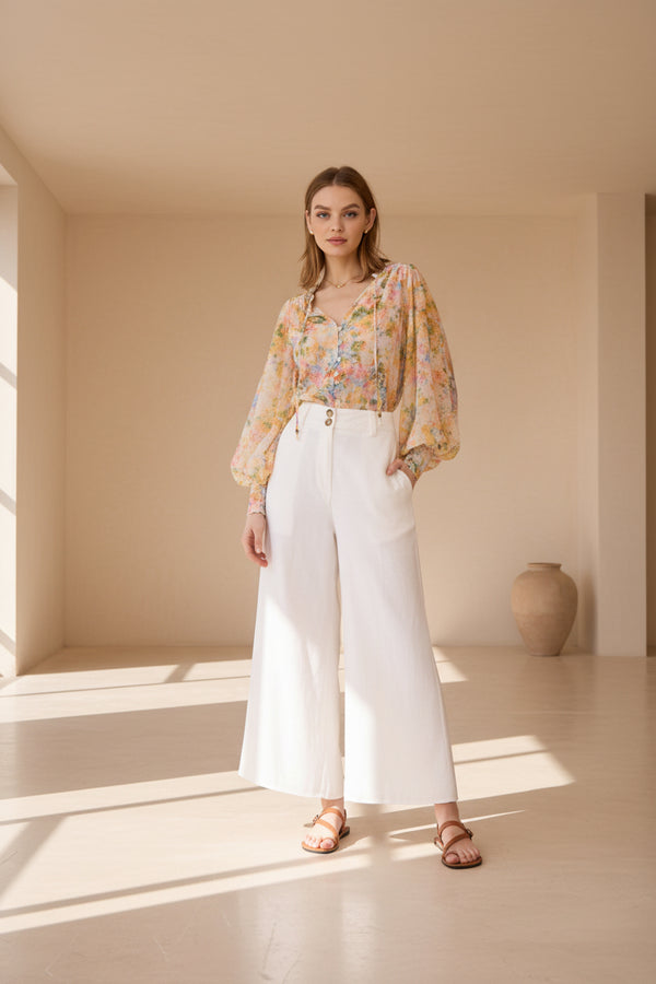 White Wide Leg Pant