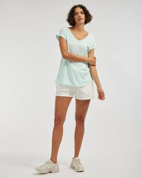 Sadie V Neck Tee - Sky Blue: Sky Blue / M