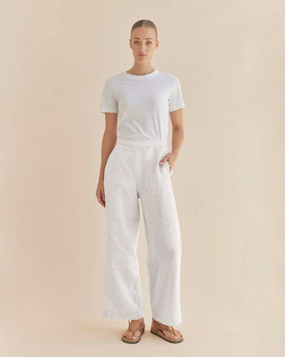 Mabel Linen Pant - White: White / 6
