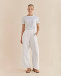 Mabel Linen Pant - White: White / 16