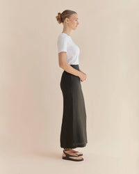 Mabel Linen Skirt - Black: Black / 6