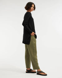 Andie Long Sleeve Tunic Top - Black: Black / L
