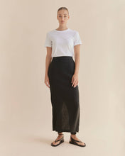 Load image into Gallery viewer, Mabel Linen Skirt - Black: Black / 6