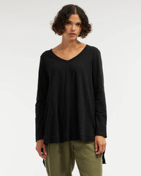 Andie Long Sleeve Tunic Top - Black: Black / L