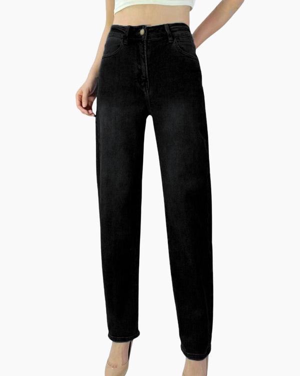Black Stretch Barrel Jean