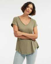 Load image into Gallery viewer, Aiden Organic V Neck Tee - Khaki: Khaki / XXL