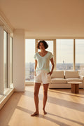 Sadie V Neck Tee - Sky Blue: Sky Blue / XXL