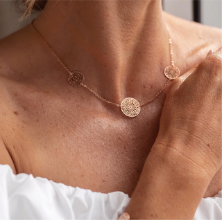 Rose Gold Short 3 Disc Necklace