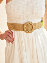 Load image into Gallery viewer, Camine Circle Buckle Straw Belt