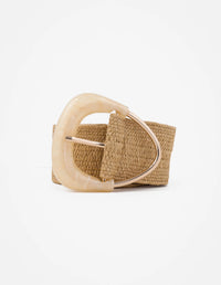 Lana Acrylic Buckle Straw Belt