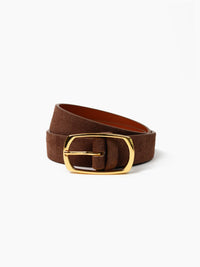 Mocha Genuine Suede Belt
