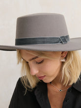 Load image into Gallery viewer, Jenni Velvet Trim Boater Hat