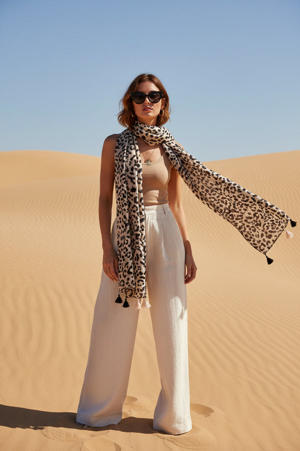Cattura Leoard Tassel Scarf