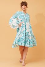 Load image into Gallery viewer, Turquoise print Dress