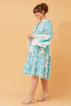 Load image into Gallery viewer, Turquoise print Dress