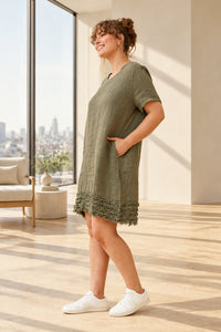 Cap Sleeve Frill Dress