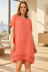 Cap Sleeve Frill Dress