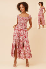 Load image into Gallery viewer, Red and White Print Dress