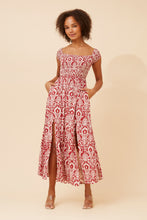Load image into Gallery viewer, Red and White Print Dress
