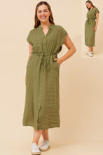 Load image into Gallery viewer, Cap Sleeve solid Midi Dress