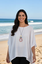 Load image into Gallery viewer, Pink and Grey Wooden Necklace