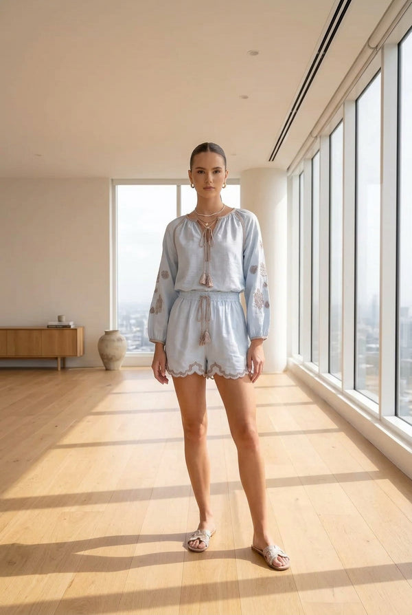 Marguerite Embroidered Short