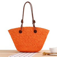 Paper Straw Woven Beach Bag.