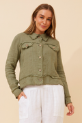 Log Sleeve Linen Jacket