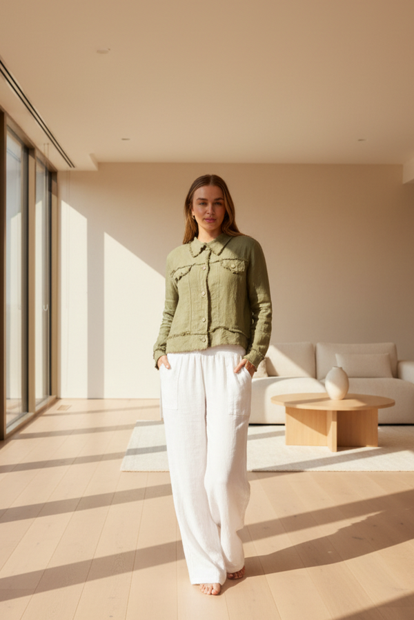 Log Sleeve Linen Jacket