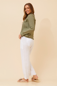 Log Sleeve Linen Jacket